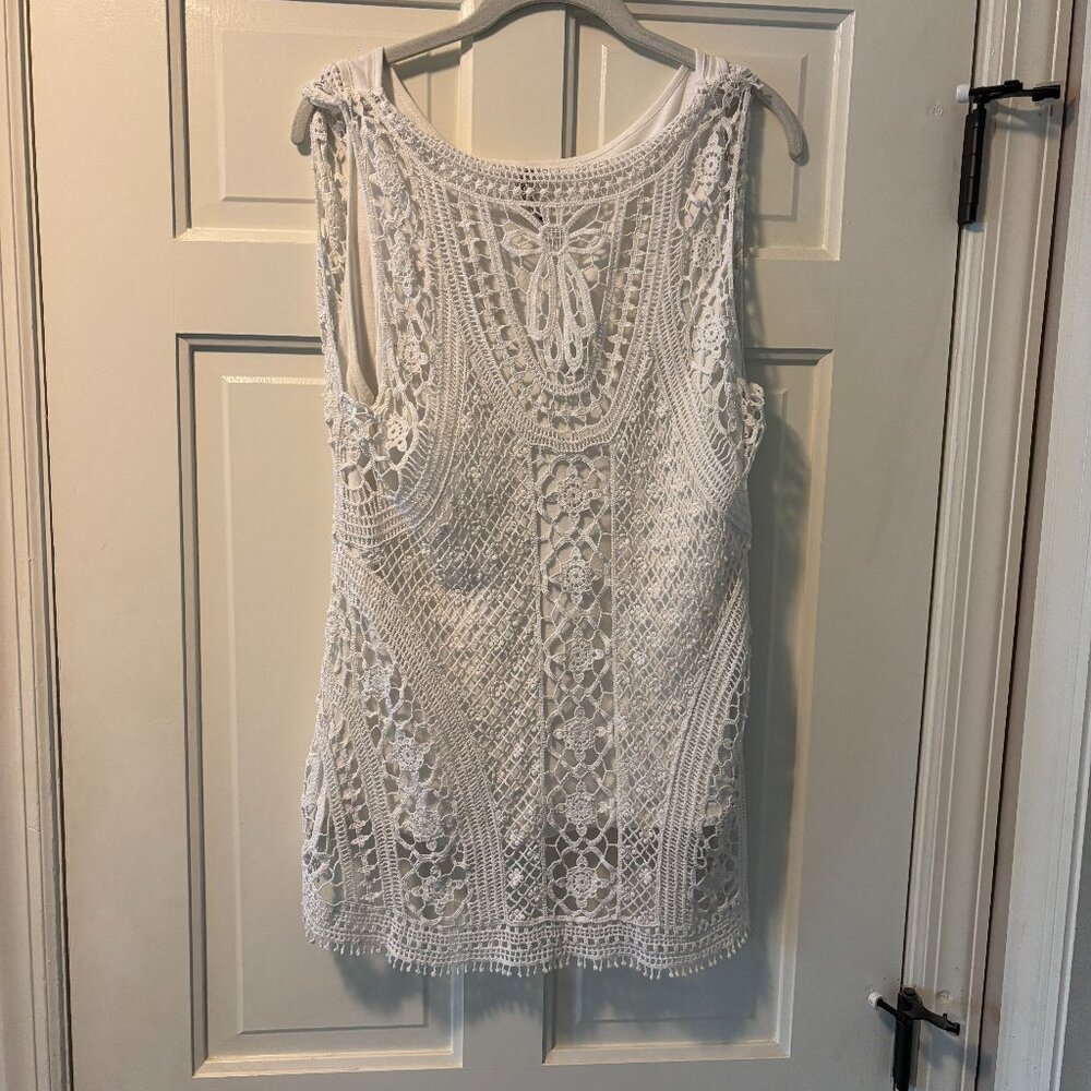 XCVI lace tank in white